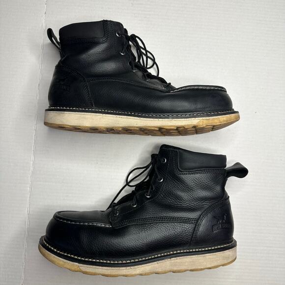 Sz 11 Irish Setter Ashby 6″ Black Leather Safety Toe Work Construction Boot Y2k - Picture 6 of 10